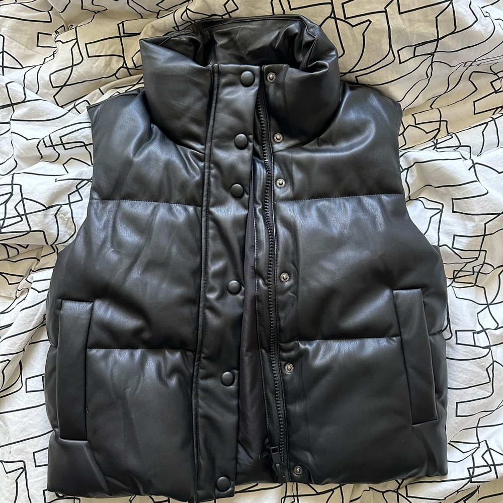 EUC ZARA VEGAN LEATHER VEST
